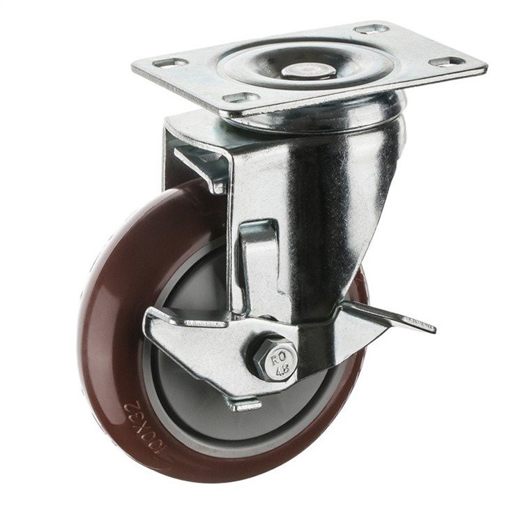 Medium Duty PU Caster WIth Side Brake