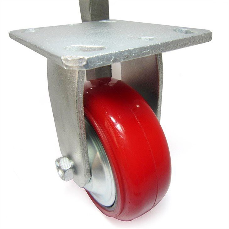 Fixed Pu cast iron caster wheels